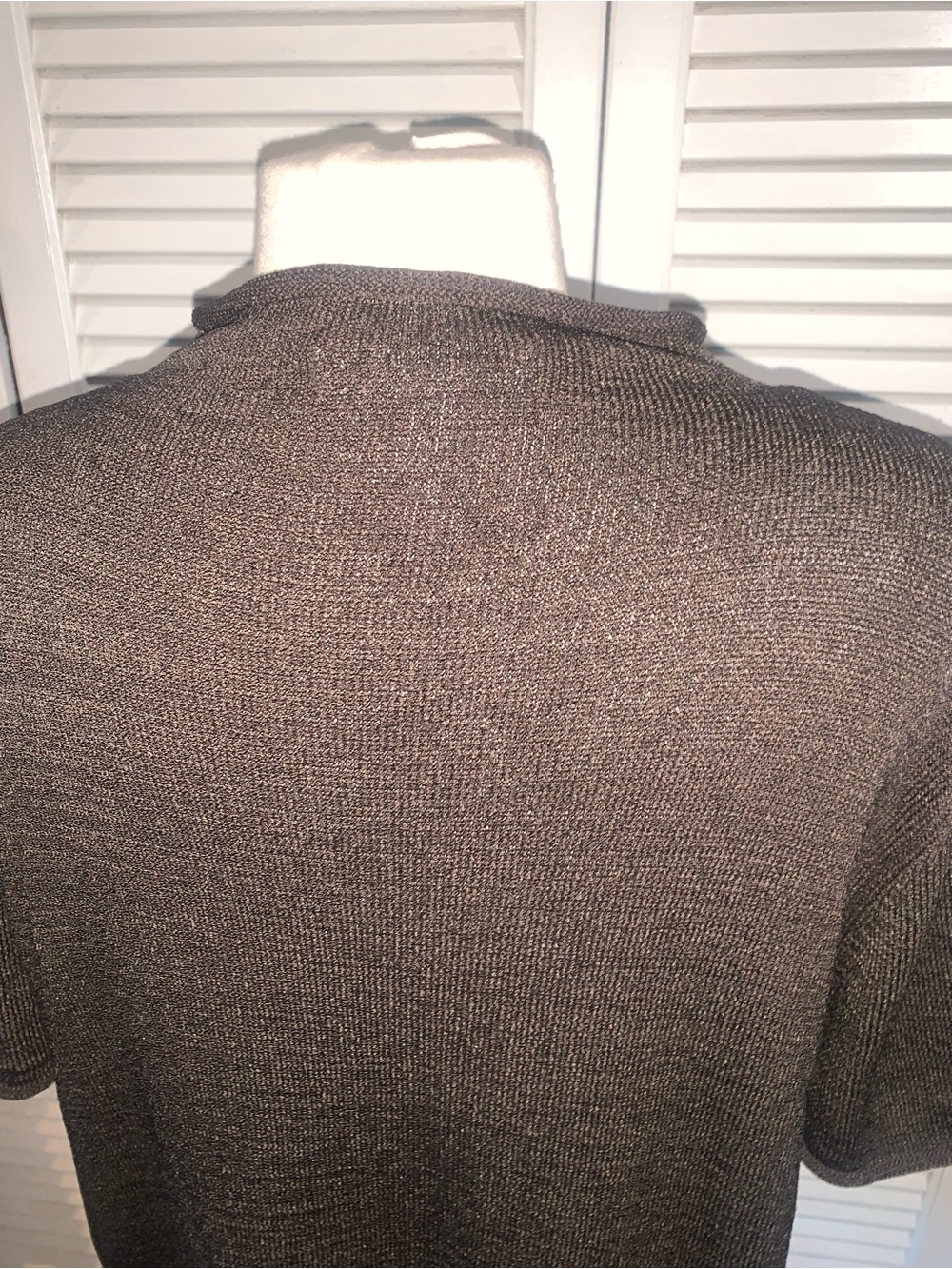 Josephine Chaus Vintage short sleeve rolled collar brown sweater - Picture 5 of 5